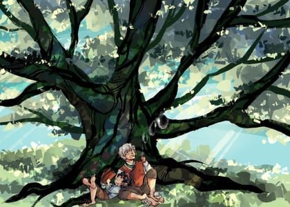 Artwork Title: Old Bilbo and Frodo under their favorite Oak Tree