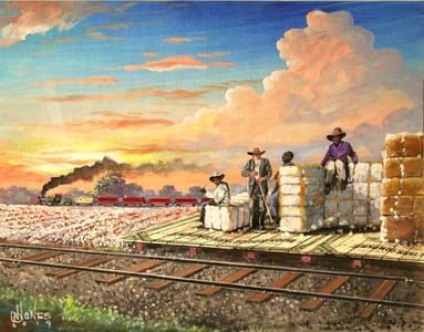 Artwork Title: Cotton Train and Slaves