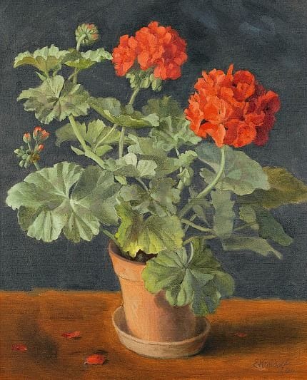 Artwork Title: Geraniums in a Pot