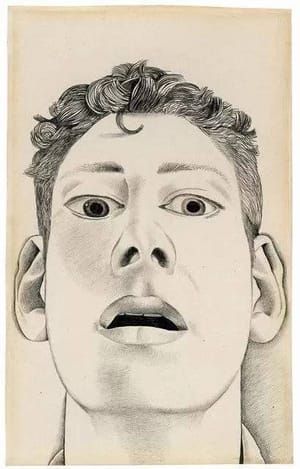 Artwork Title: Startled Man: Self-Portrait