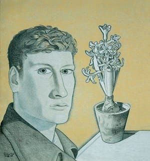 Artwork Title: Self Portrait with Hyacinth in Pot