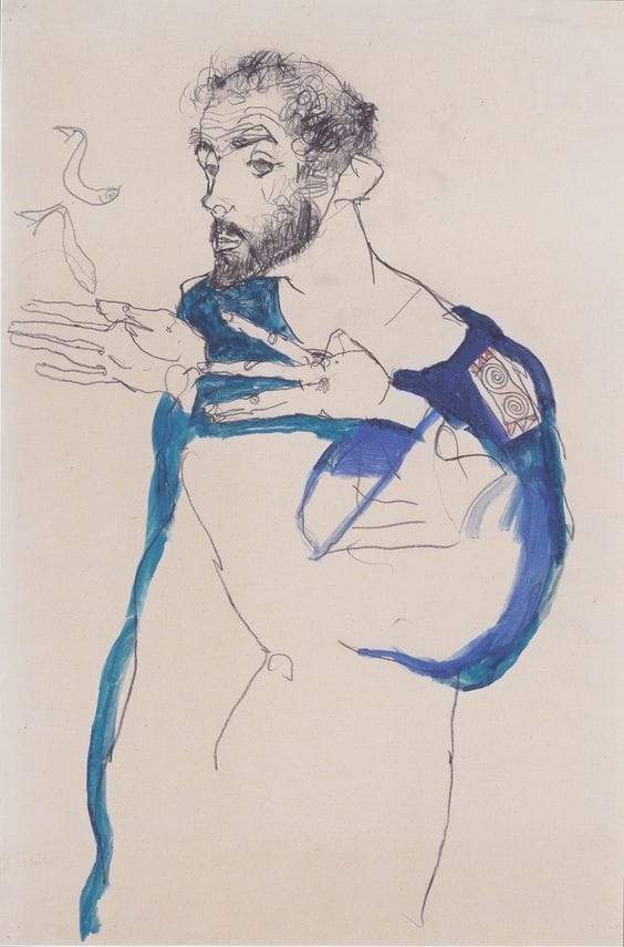 Artwork Title: Klimt in a Light Blue Smock