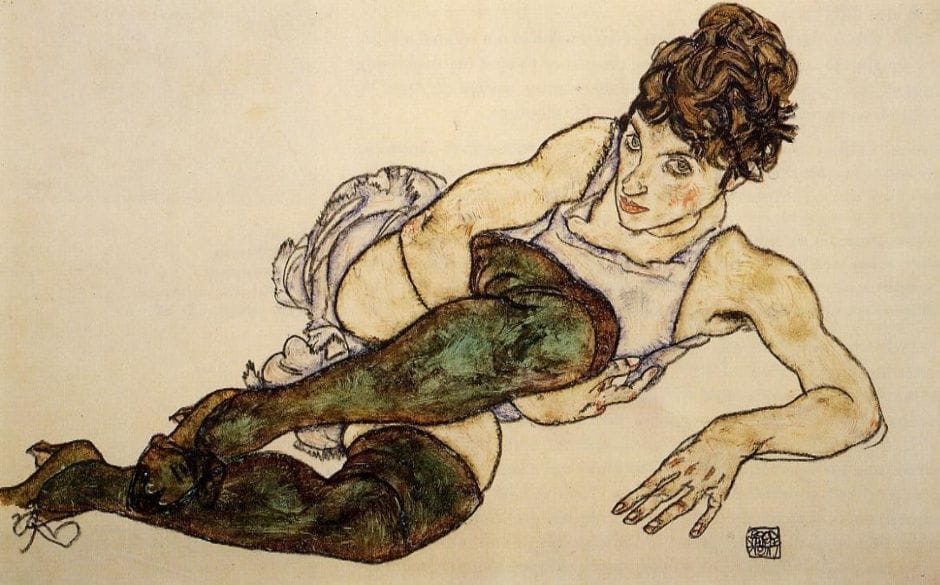 Artwork Title: Reclining Woman With Green Stockings Aka Adele Harms