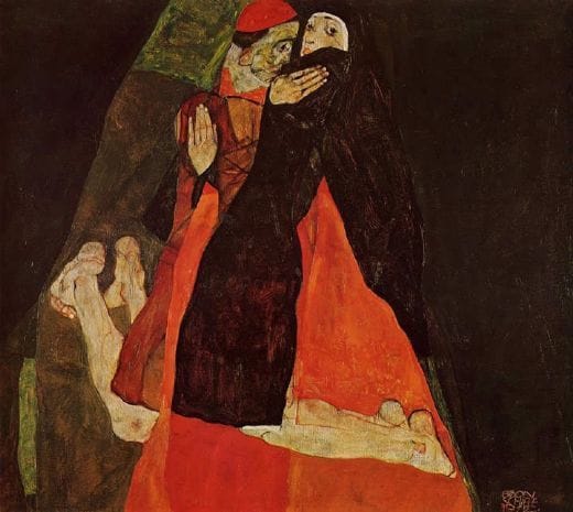 Artwork Title: Cardinal And Nun (embrace)