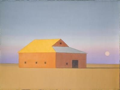 Artwork Title: Barn with Full Moon