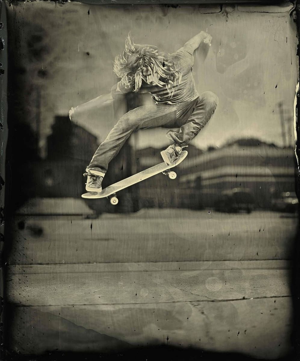 Artwork Title: Levi Brown LA California. First Ever Skateboarding Wet Plate Collodion