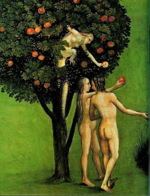 Artwork Title: Adam, Eve and the Tree of Knowledge from the Last Judgement Triptych