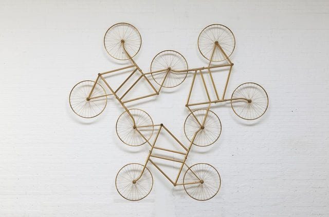 Artwork Title: Forever (Stainless Steel Bicycles in Gilding) 3 Pairs