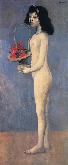 Artwork Title: Fillette a la Corbeille Fleurie (Young Girl With Basket of Flowers)