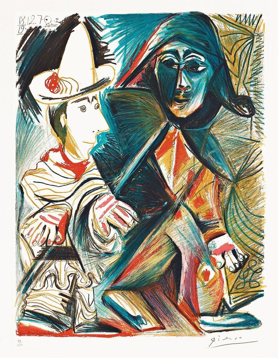 Artwork Title: The Clown and the Harlequin