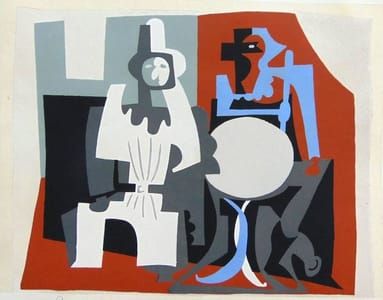 Artwork Title: Pierrot and Harlequin at the Cafe's Terrace