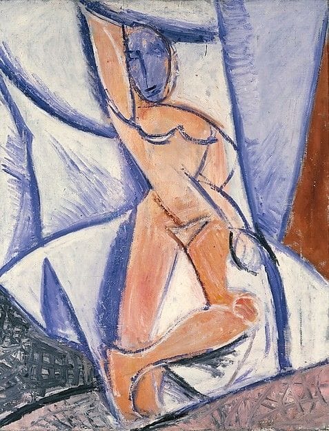 Artwork Title: Nude with Raised Arm and Drapery (Study for 