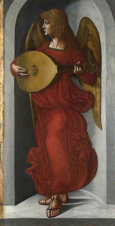 Artwork Title: An Angel in Red with a Lute
