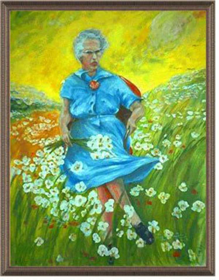 Artwork Title: Lucy in the Field with Flowers