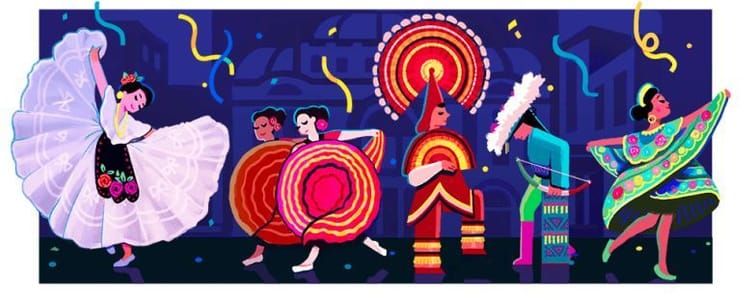 Artwork Title: Amalia Hernandez's 100th Birthday Celebration Google Doodle