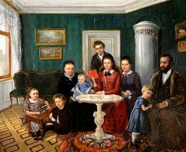 Artwork Title: Family Portrait of a Merchant, Russian School