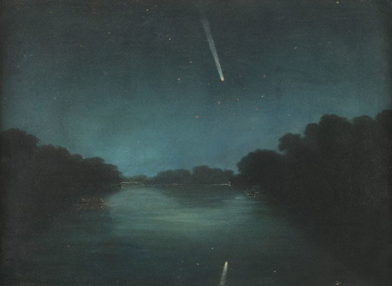 Artwork Title: The Great Comet of 1861 as seen from Staines Bridge, Middlesex from 2 to 5 July