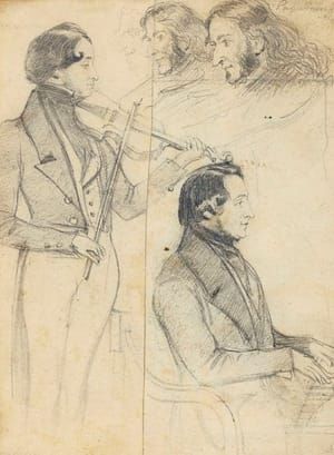 Artwork Title: Contemporary Pencil Sketches of Paganini's Head