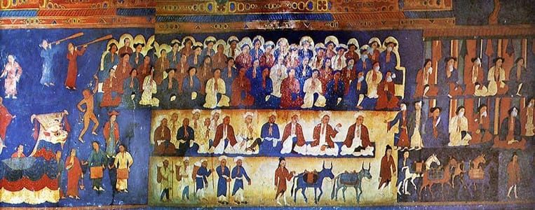 Artwork Title: Depiction of the royal court of Gugé-Tsaparang