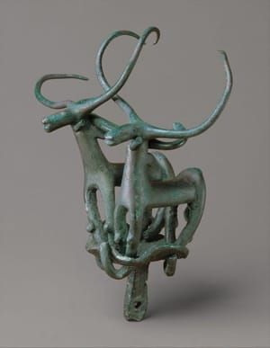 Artwork Title: Standard with two long-horned bulls Early Bronze Age III Central Anatolia,  2300–2000 BC