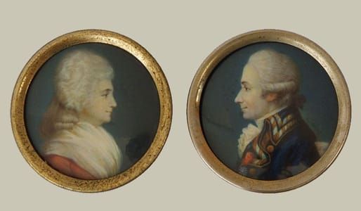 Artwork Title: 2 portrait miniatures, Husband to Wife