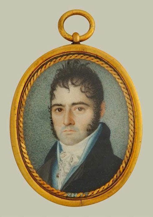 Artwork Title: Georgian portrait miniature of a young gentleman