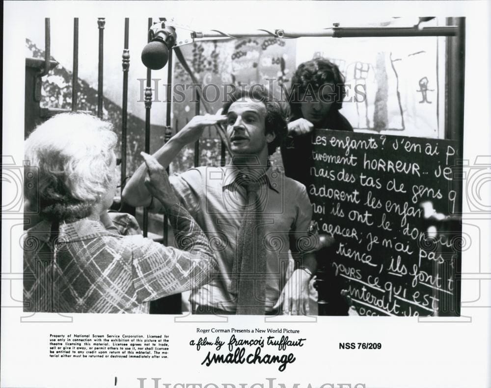 Artwork Title: 1976 Press Photo Director Francois Truffaut On Set of Film SMALL CHANGE