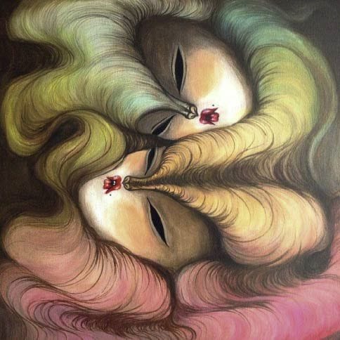 Artwork Title: Twin Rainbow Hair 5