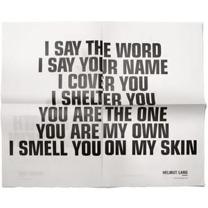 ARCHIVE.pdf on Instagram: Helmut Lang: Collaborations with Jenny Holzer.  Holzer was the artist whose Truisms, Inflammatory Essays and projections  brought poetry and politics to the field of typography. Lang was the  Austrian