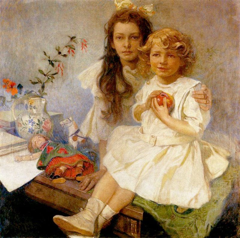 Artwork Title: Jaroslava and Jiri - The Artist's Children