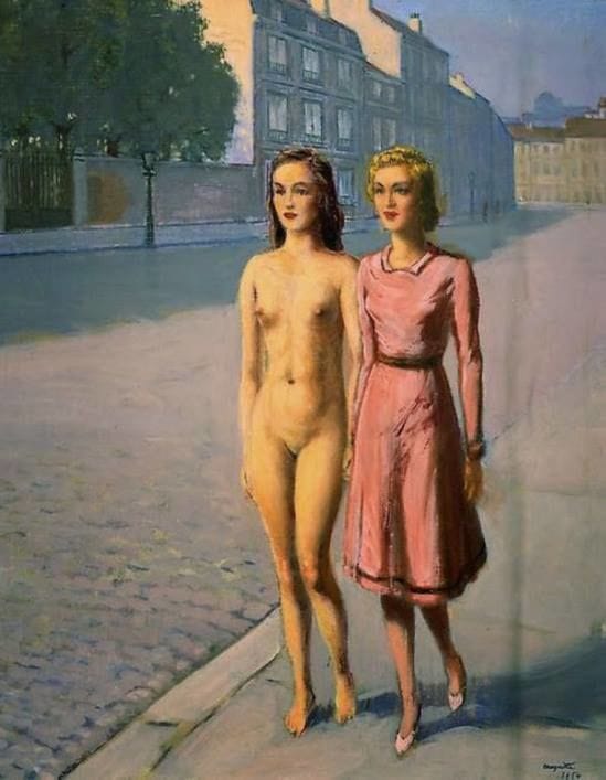 Artwork Title: Fillette et Fillette nue promenadent la Rue
