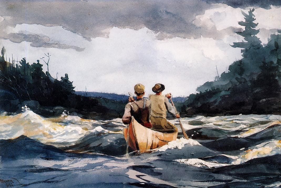 Artwork Title: Canoe in the Rapids
