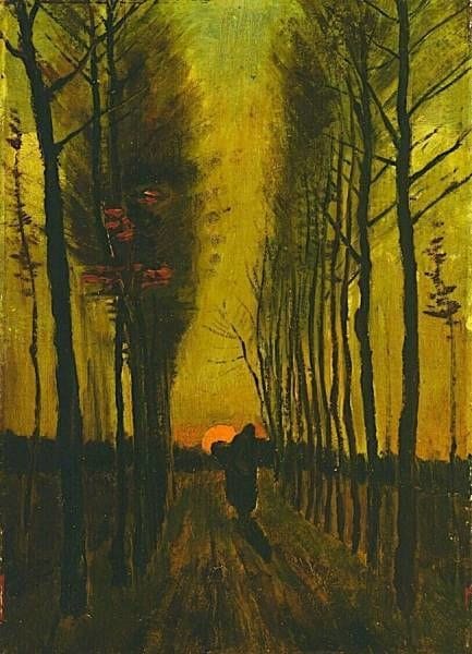 Artwork Title: Lane of Poplars at Sunset