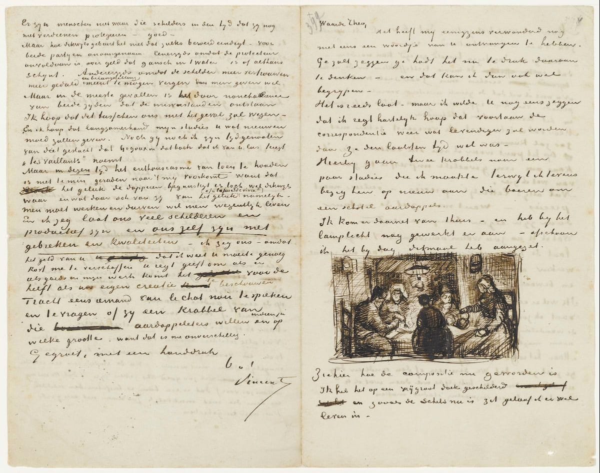 Artwork Title: A letter from Vincent van Gogh to his brother Theo Van Gogh, Nuenen, Thursday, 9 April