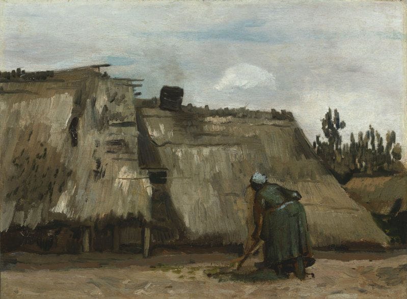 Artwork Title: A Peasant Woman Digging in Front of Her Cottage