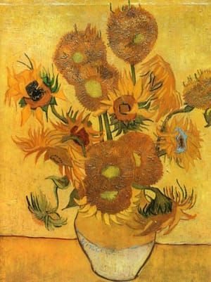 Artwork Title: Sunflowers, Vase with Fifteen Sunflowers