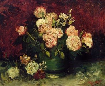 Artwork Title: Bowl with Peonies and Roses