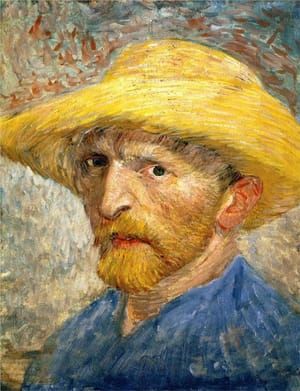 Artwork Title: Self Portrait with Straw Hat, Paris: Summer