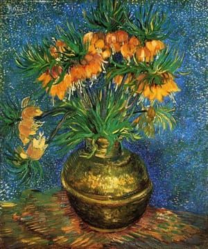 Artwork Title: Imperial Fritillaries in a Copper Vase