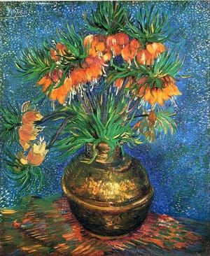Artwork Title: Imperial Fritillaries in a Copper Vase