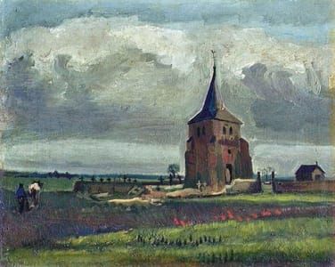 Artwork Title: Old Tower at Neuen with a Ploughman