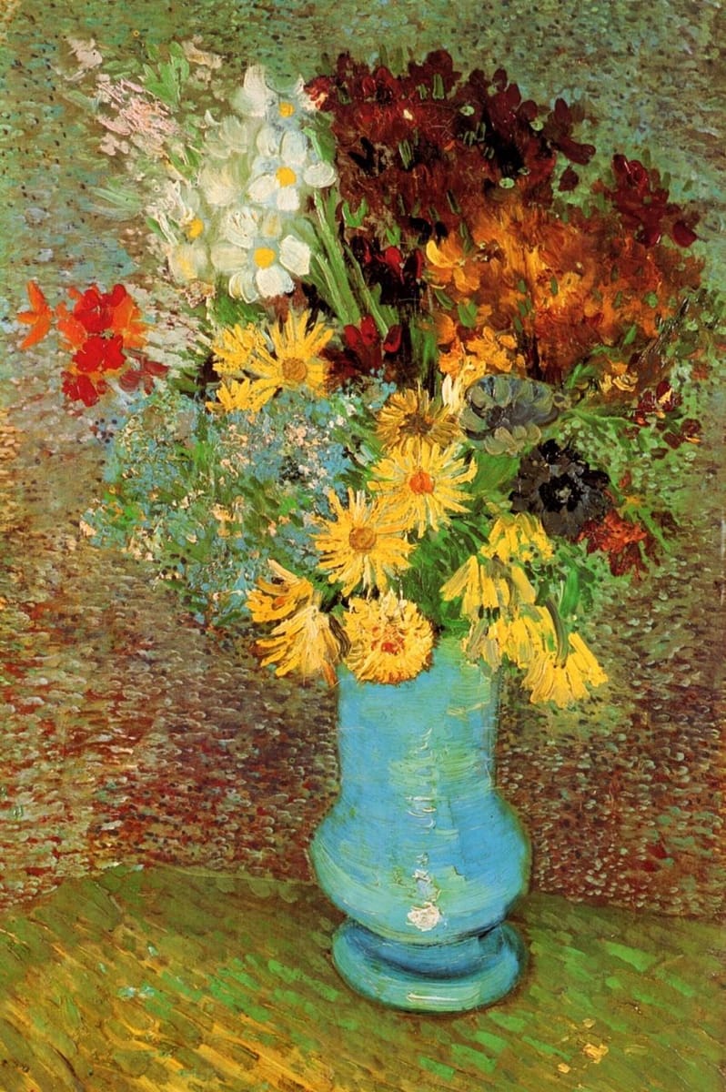 Artwork Title: Vase with Daisies and Anemones