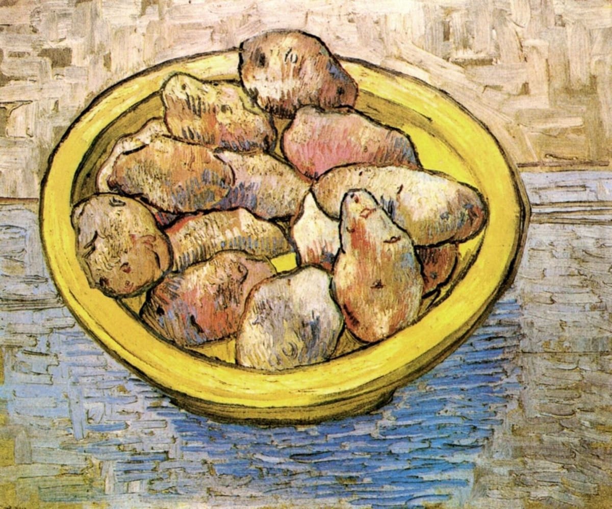Artwork Title: Still Life Potatoes in a Yellow Dish
