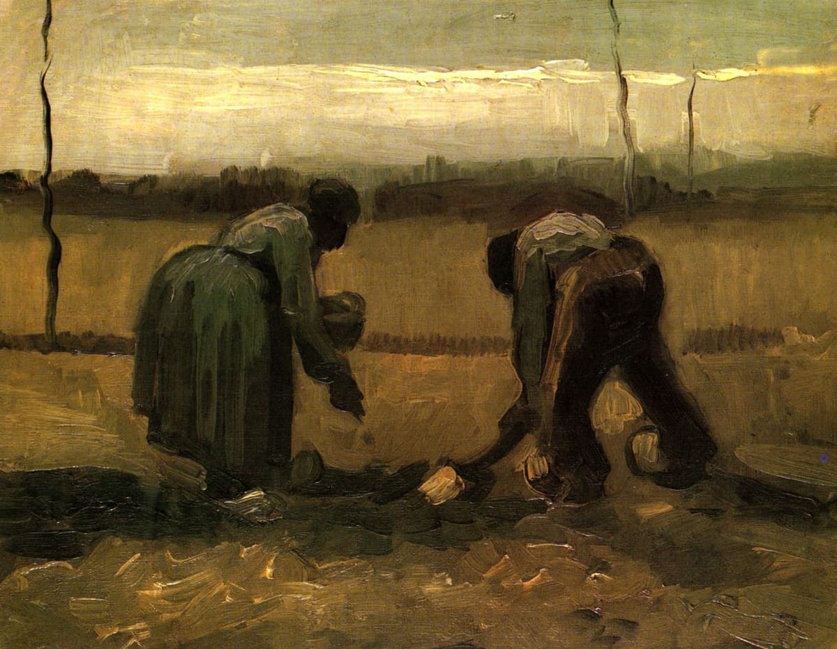 Artwork Title: Peasant and Peasant Woman Planting Potatoes