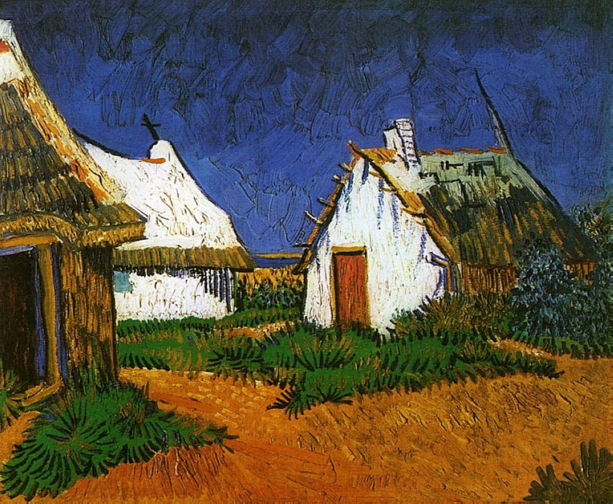 Artwork Title: Three White Cottages in Saintes-Maries