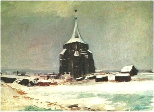 Artwork Title: The Old Cemetery Tower at Nuenen in the Snow