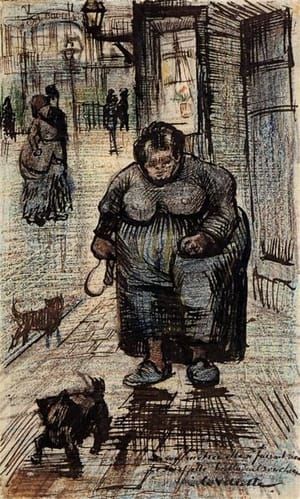 Artwork Title: Woman Walking her Dog