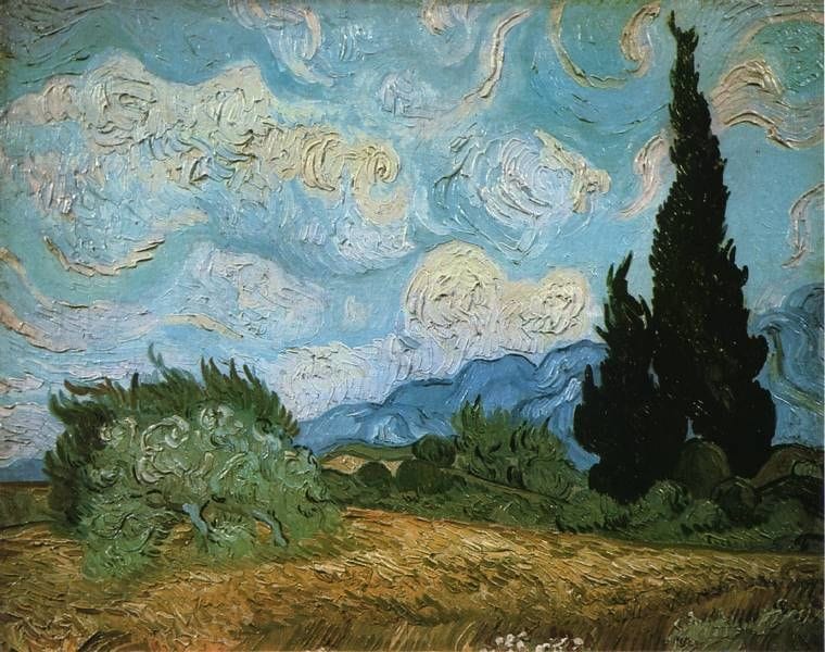 Artwork Title: Wheatfield With Cypresses
