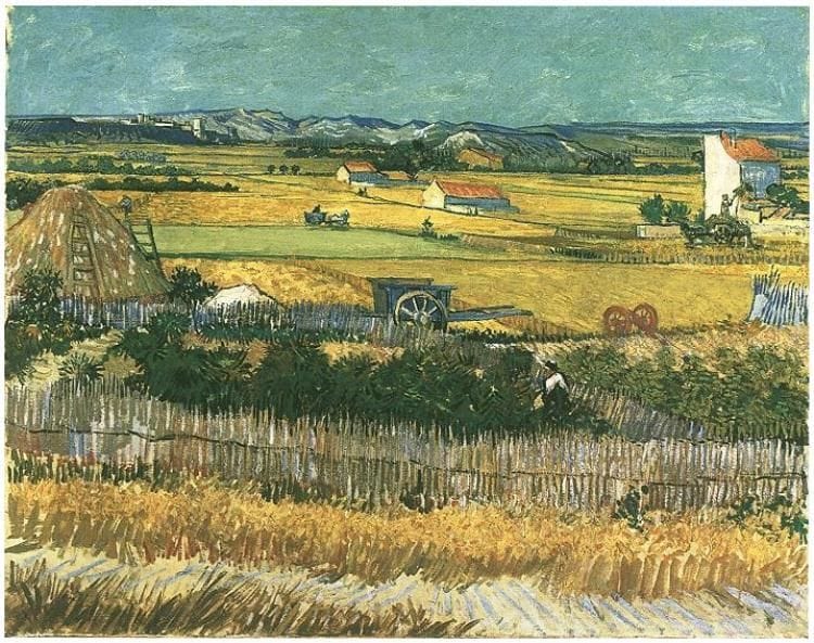 Artwork Title: Harvest At La Cra, With Montmajour In The Background