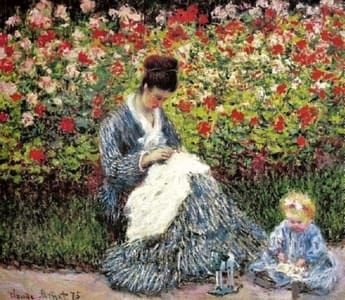 Artwork Title: Madame Monet and Child in a Garden